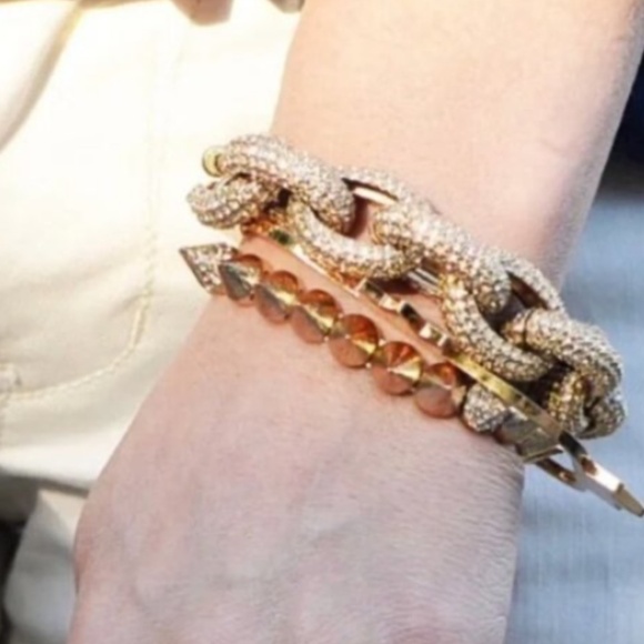 RARE J. CREW PAVE LINK BRACELET SWAROVSKI CHUNKY PREPPY RHINESTONE - Picture 15 of 15